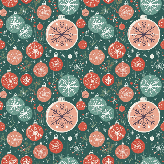 Holly Jolly Frost – Vintage Ornament Wrapping Paper