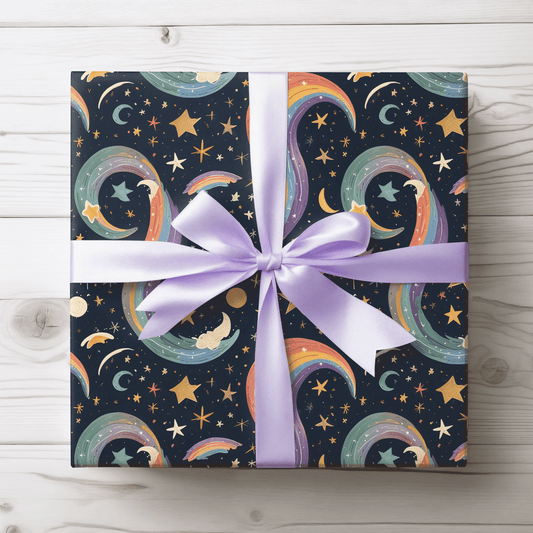 Cosmic Curves – Rainbow Galaxy Wrapping Paper