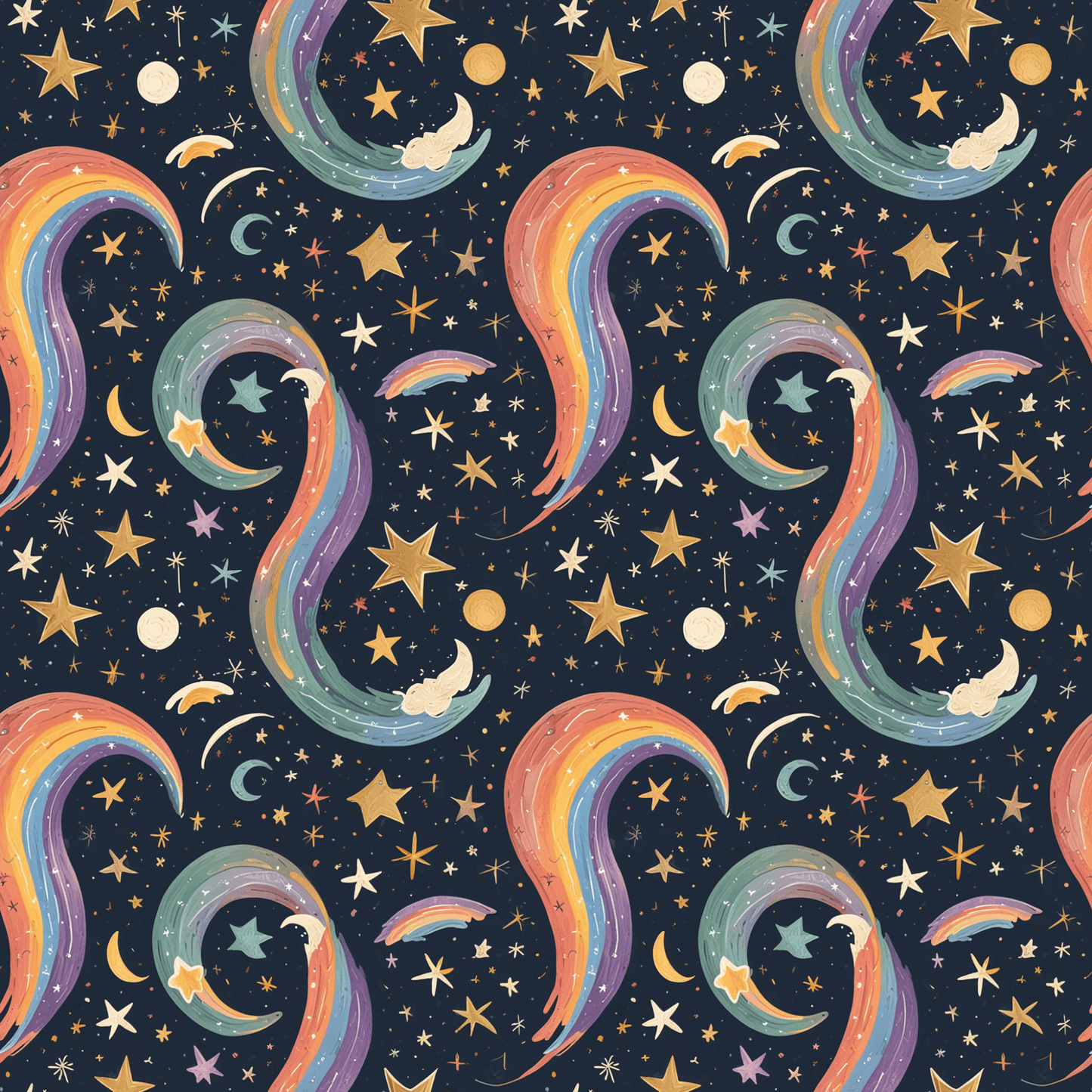 Cosmic Curves – Rainbow Galaxy Wrapping Paper