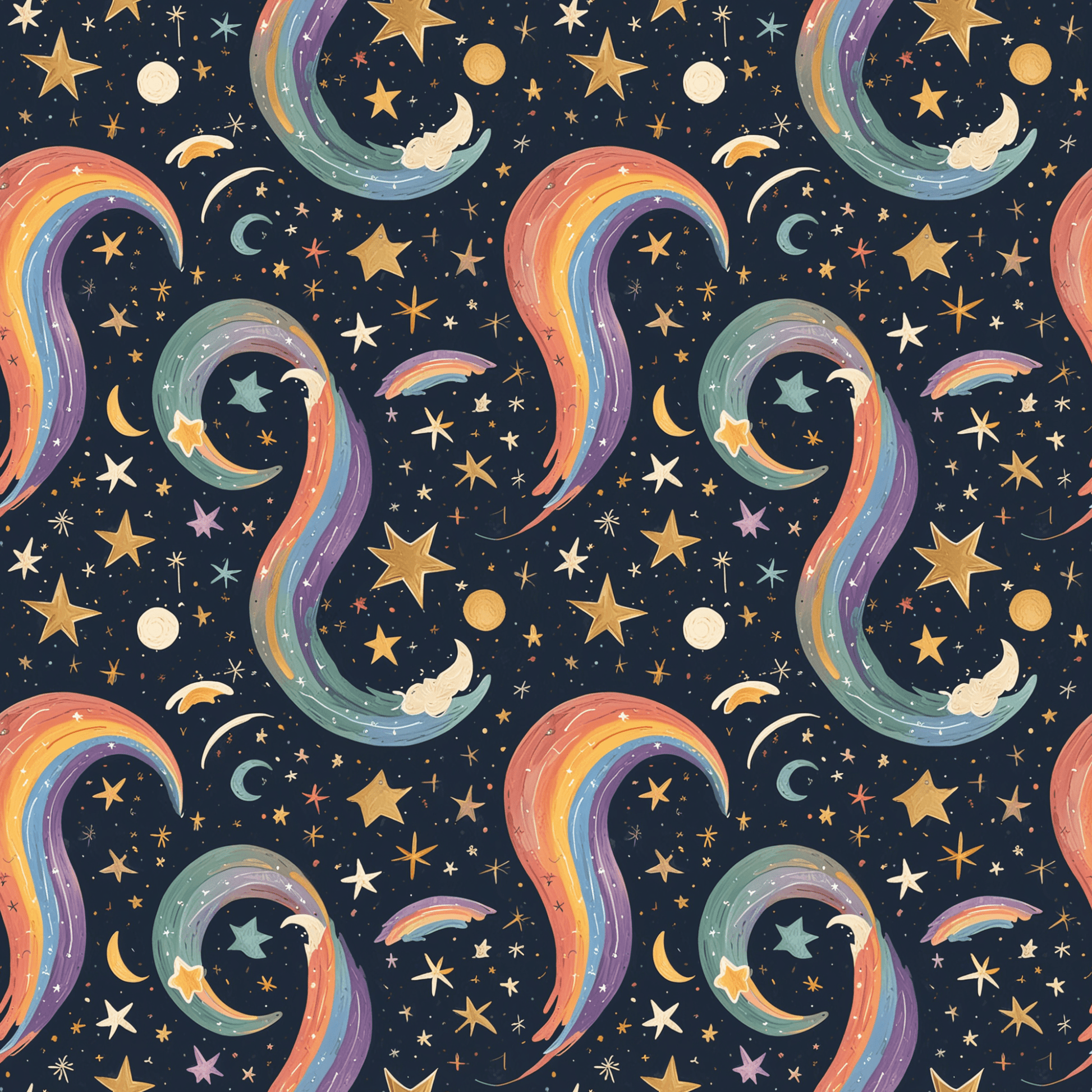 Cosmic Curves – Rainbow Galaxy Wrapping Paper