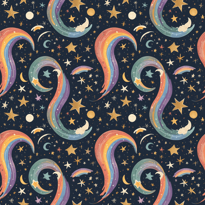 Cosmic Curves – Rainbow Galaxy Wrapping Paper
