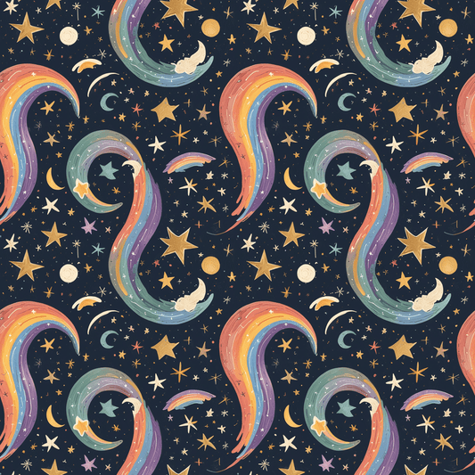 Cosmic Curves – Rainbow Galaxy Wrapping Paper