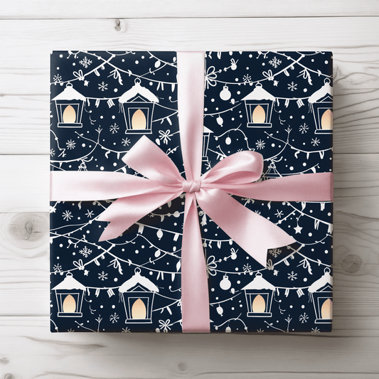 Lantern Glow – Cozy Lights Holiday Wrapping Paper