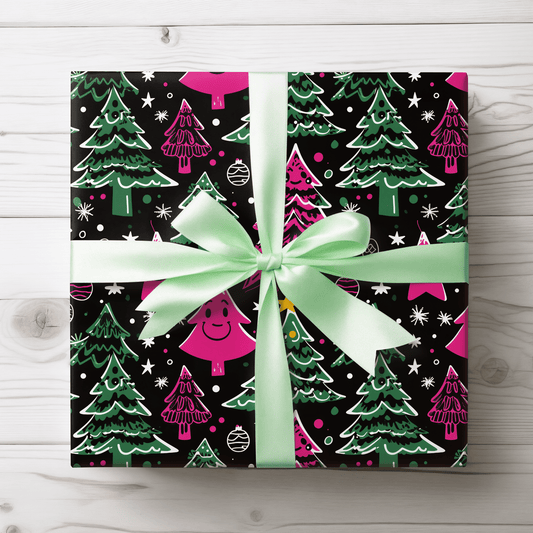 Tree - Rex & Sass – Neon Sketchmas Wrapping Paper