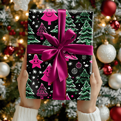 Tree - Rex & Sass – Neon Sketchmas Wrapping Paper