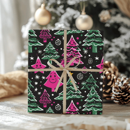 Tree - Rex & Sass – Neon Sketchmas Wrapping Paper