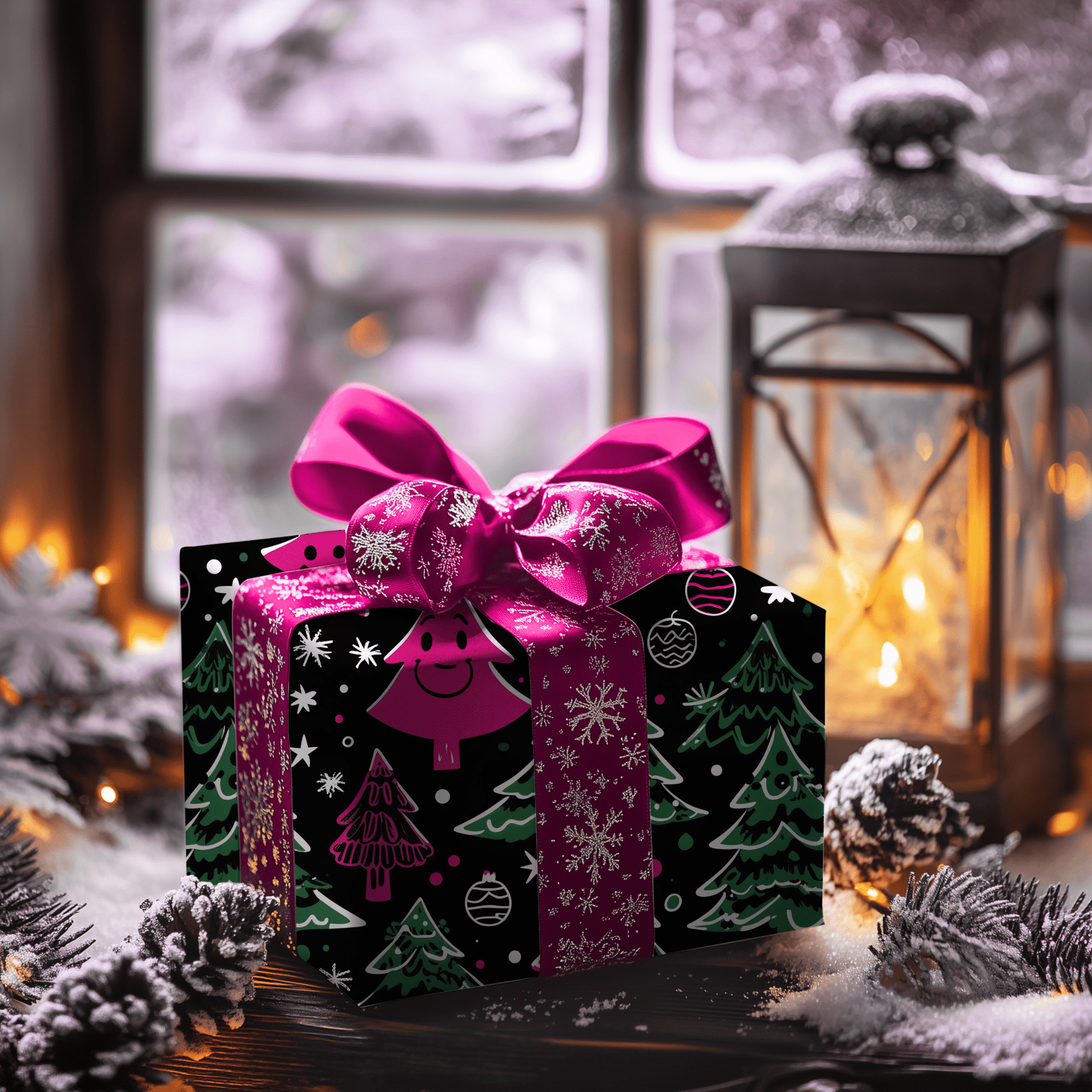 Tree - Rex & Sass – Neon Sketchmas Wrapping Paper