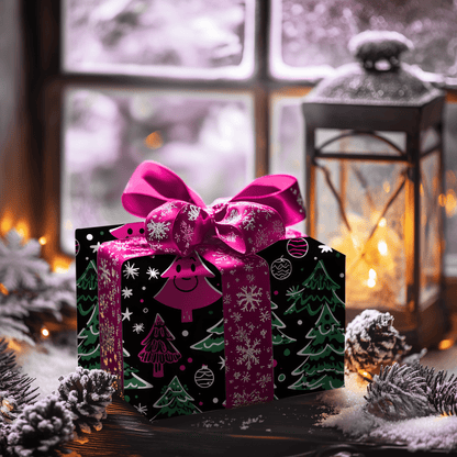 Tree - Rex & Sass – Neon Sketchmas Wrapping Paper