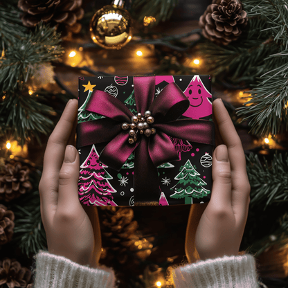 Tree - Rex & Sass – Neon Sketchmas Wrapping Paper