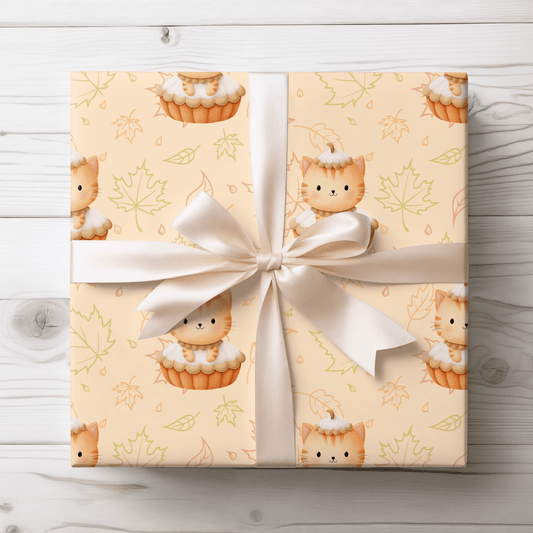 Pumpkin Meow - licious – Thanksgiving Kitty Pie Wrapping Paper