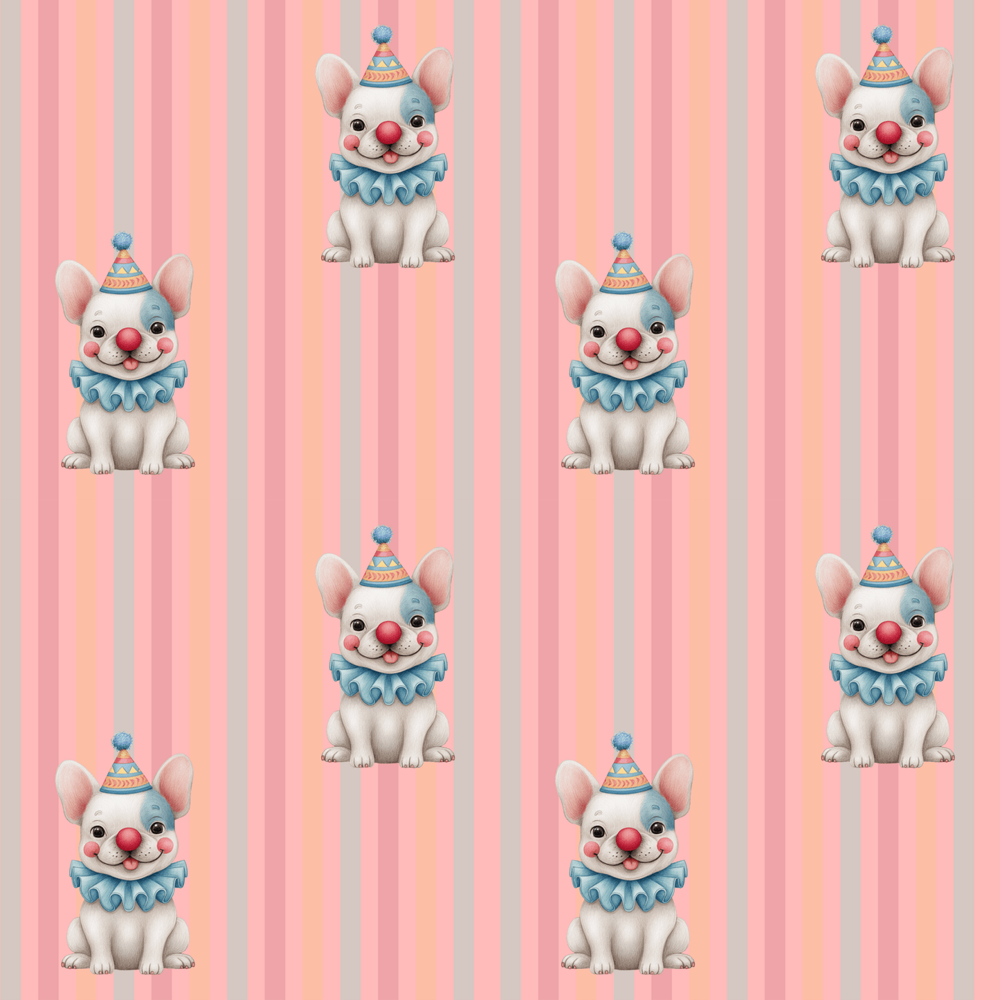 Party Bark & Boop – Clown Frenchie Celebration Wrapping Paper