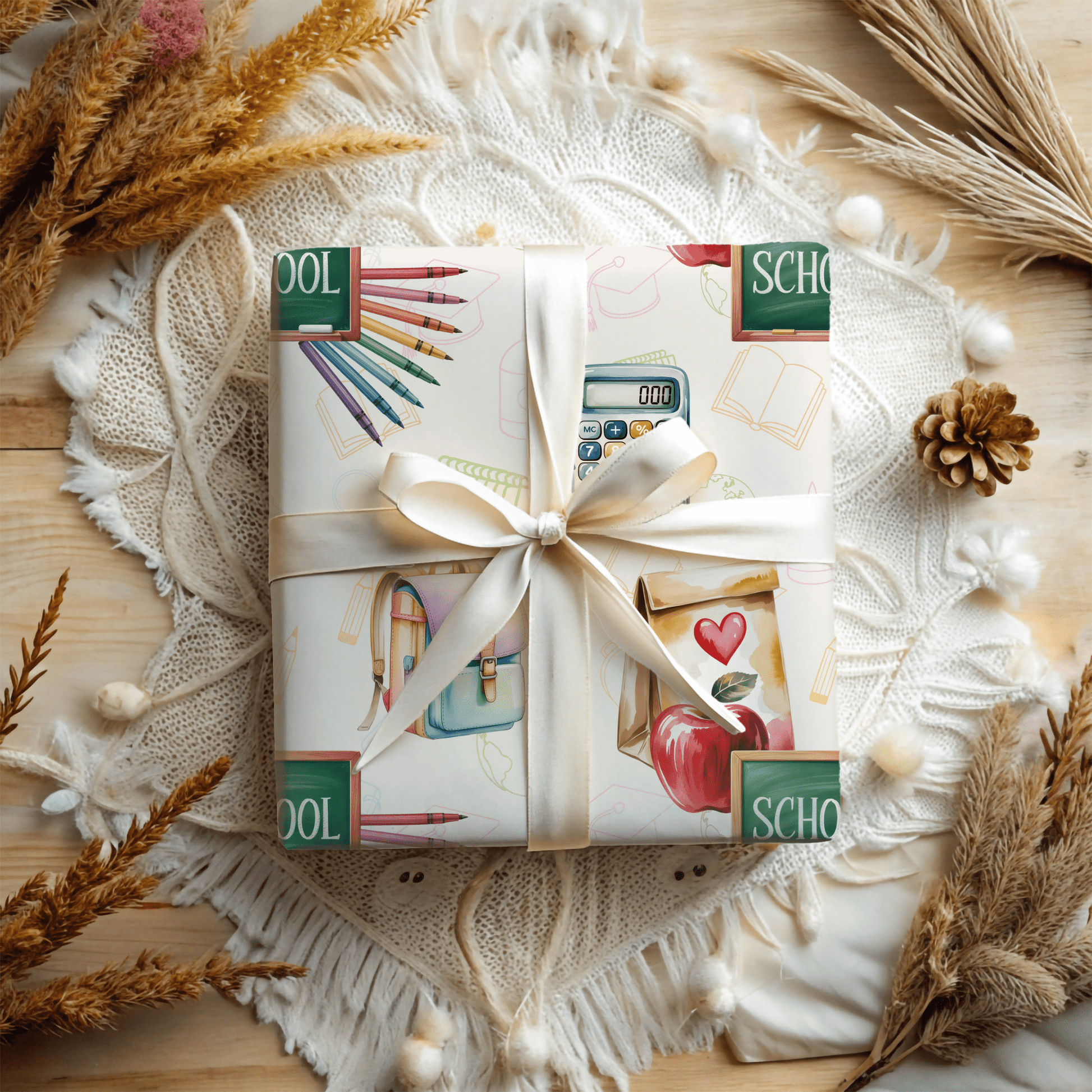 Class Act – Back - to - School Whimsy Wrapping Paper