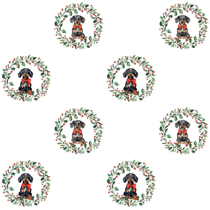 Howl - iday Hound & Holly – Dachshund Christmas Wrapping Paper