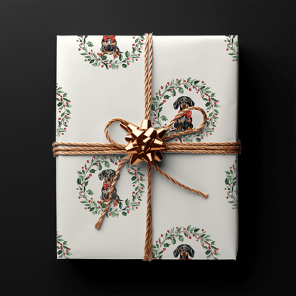 Howl - iday Hound & Holly – Dachshund Christmas Wrapping Paper