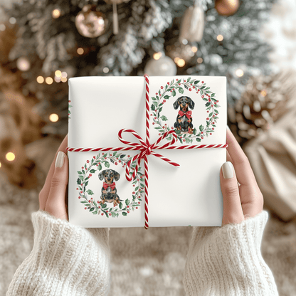 Howl - iday Hound & Holly – Dachshund Christmas Wrapping Paper