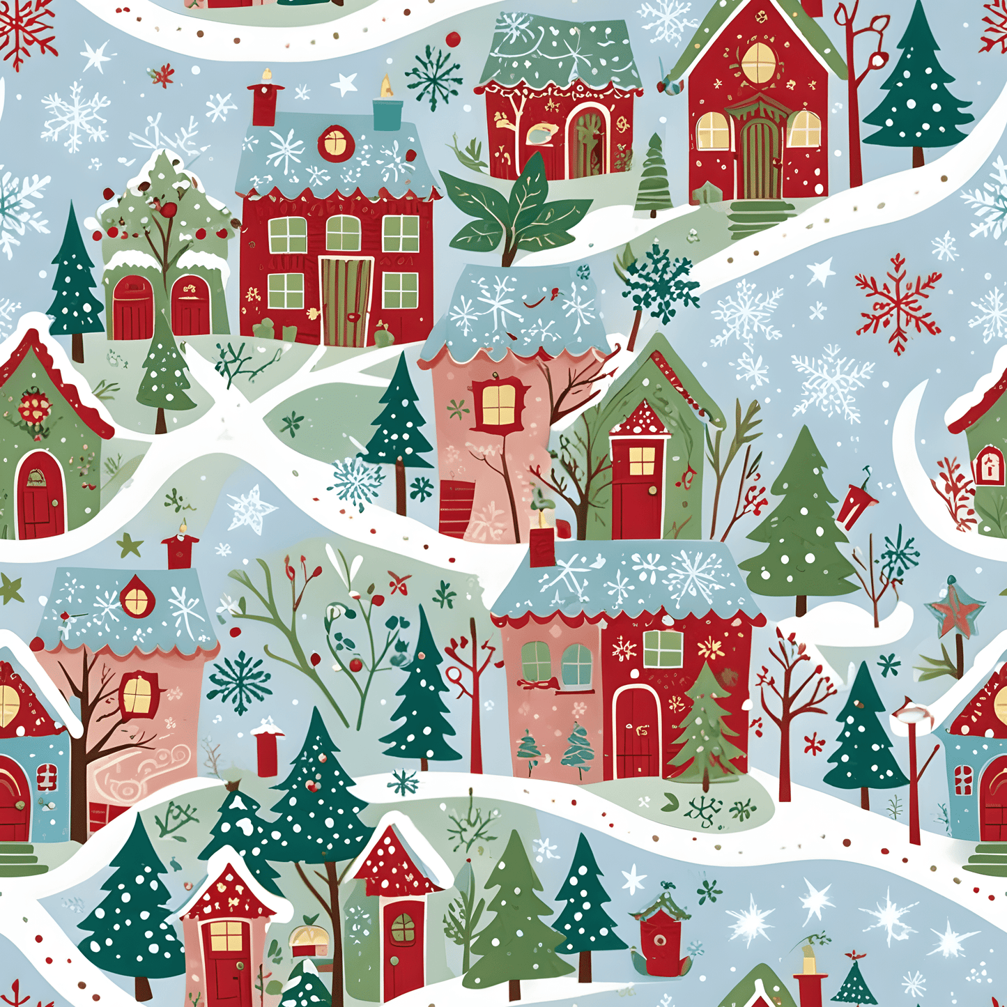Whimsi - Village Wonderland – Cozy Christmas Town Wrapping Paper