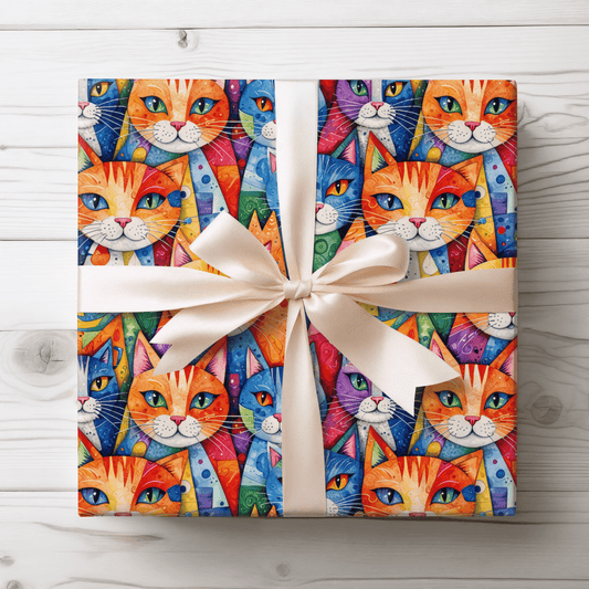 Meowgical Mosaic – Rainbow Cat Wrapping Paper