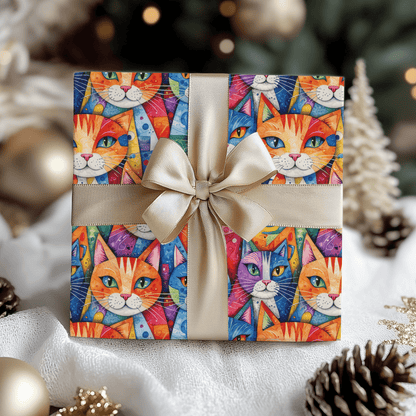 Meowgical Mosaic – Rainbow Cat Wrapping Paper