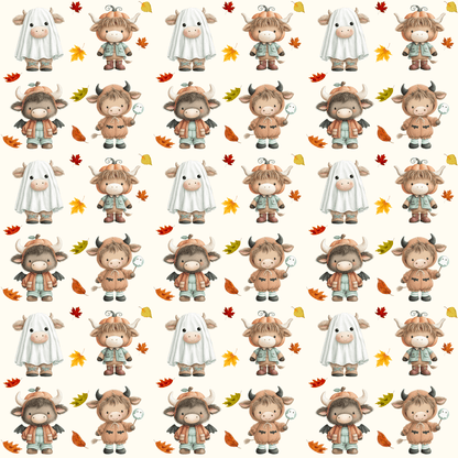 Moo & Boo Crew – Halloween Highland Cow Wrapping Paper