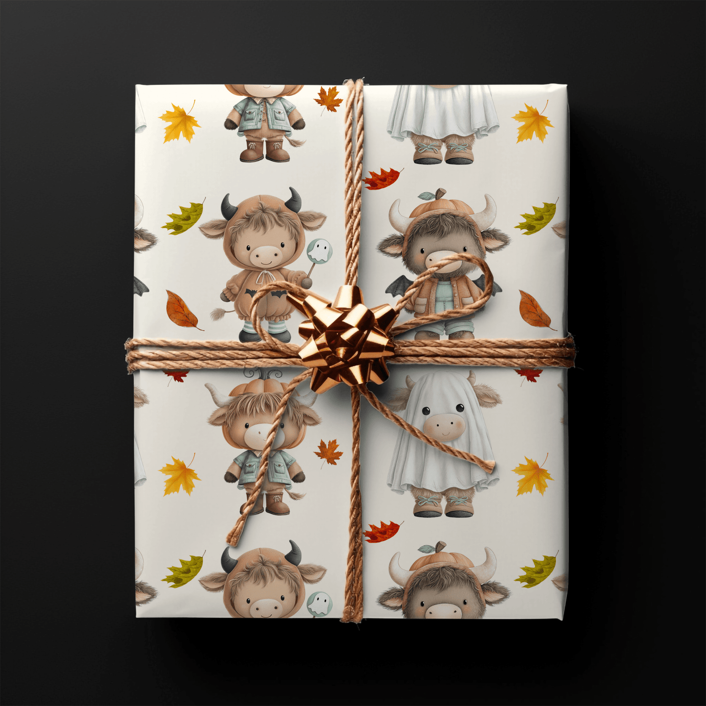 Moo & Boo Crew – Halloween Highland Cow Wrapping Paper