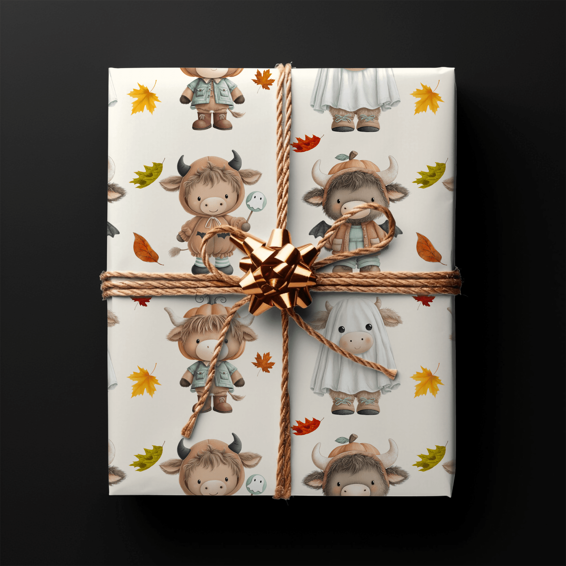 Moo & Boo Crew – Halloween Highland Cow Wrapping Paper