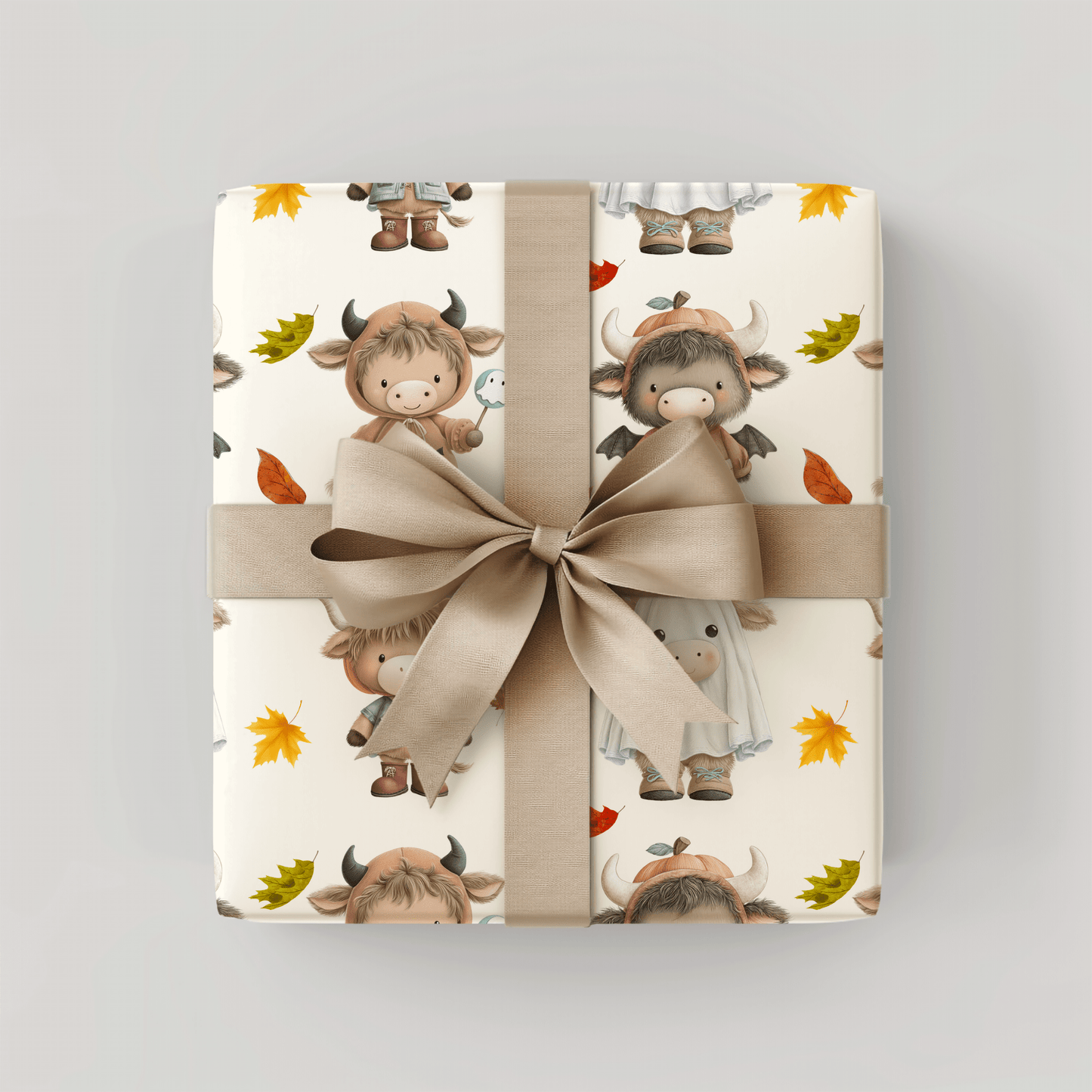 Moo & Boo Crew – Halloween Highland Cow Wrapping Paper