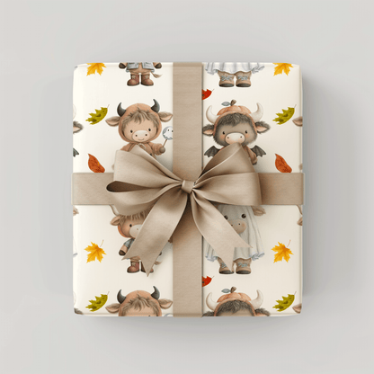 Moo & Boo Crew – Halloween Highland Cow Wrapping Paper
