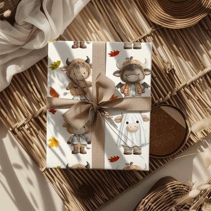 Moo & Boo Crew – Halloween Highland Cow Wrapping Paper