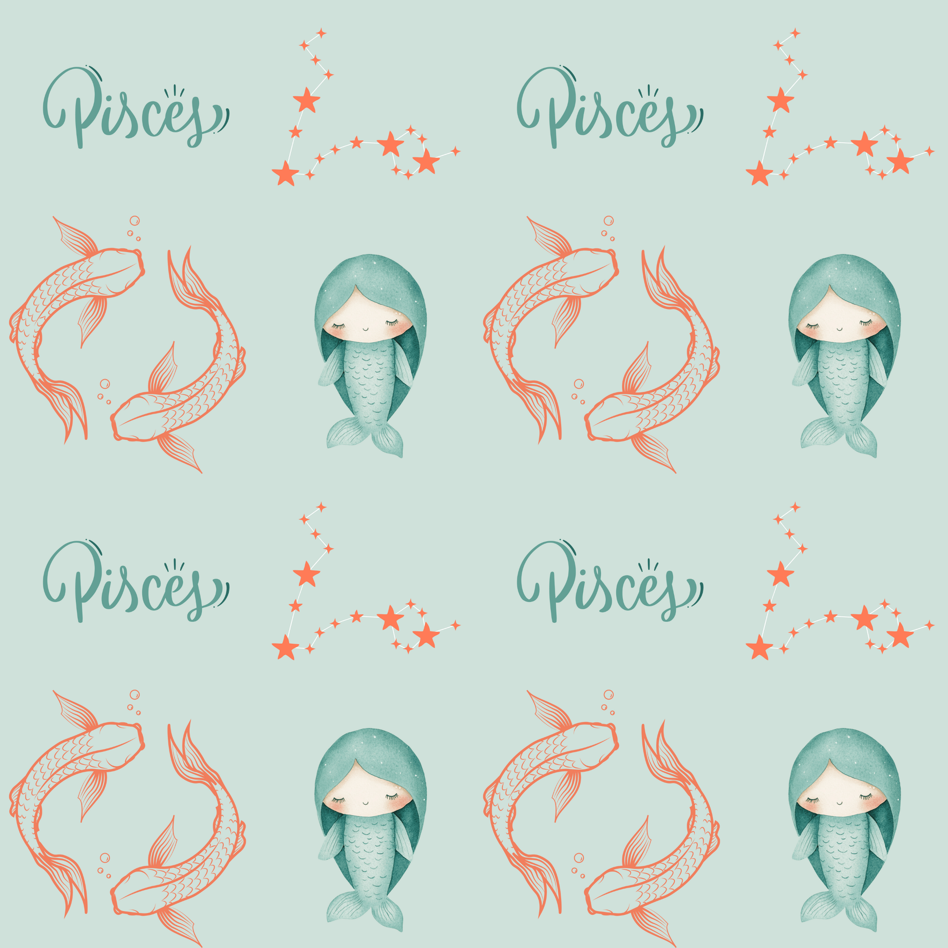 Pisces in Pastels – Dreamy Zodiac Wrapping Paper