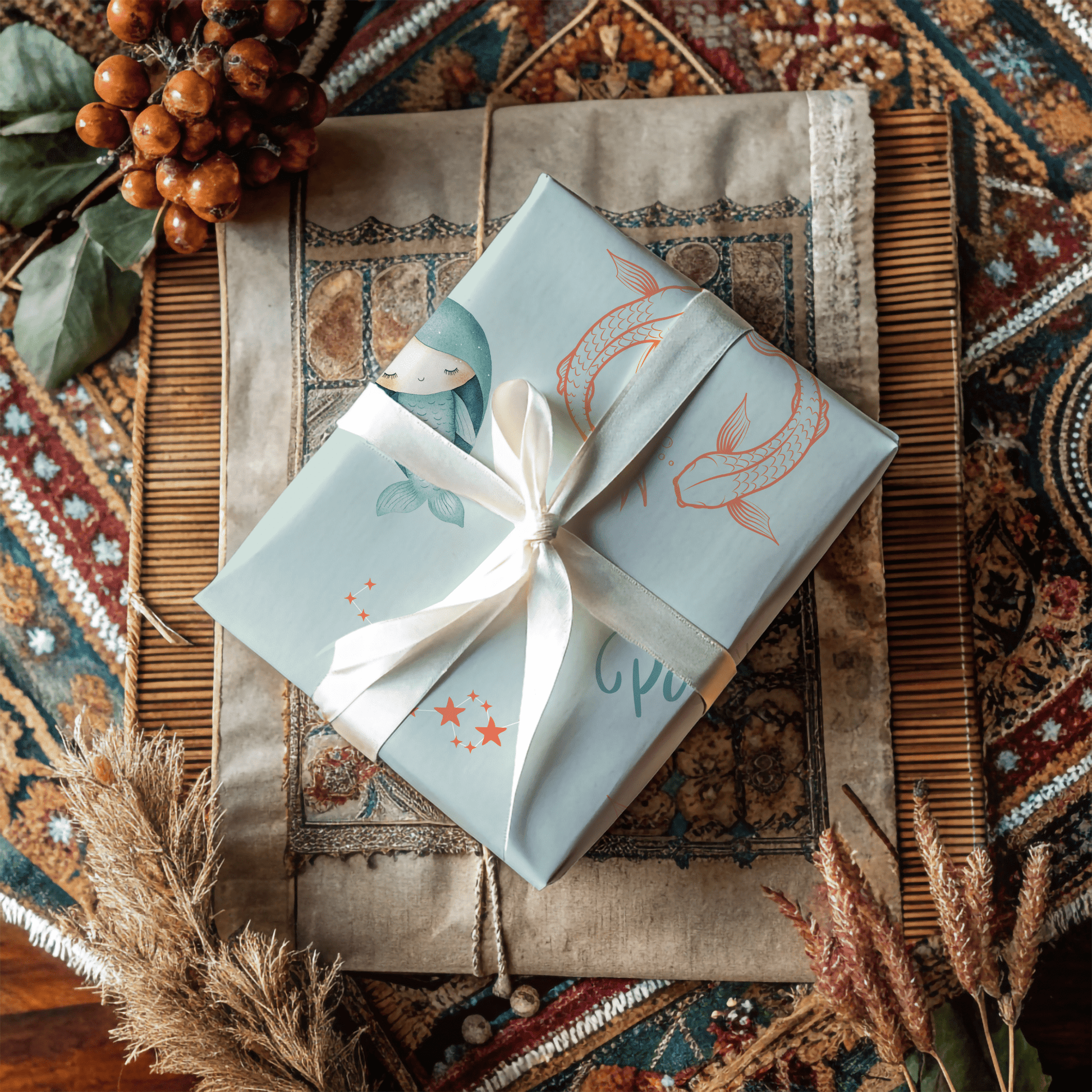 Pisces in Pastels – Dreamy Zodiac Wrapping Paper