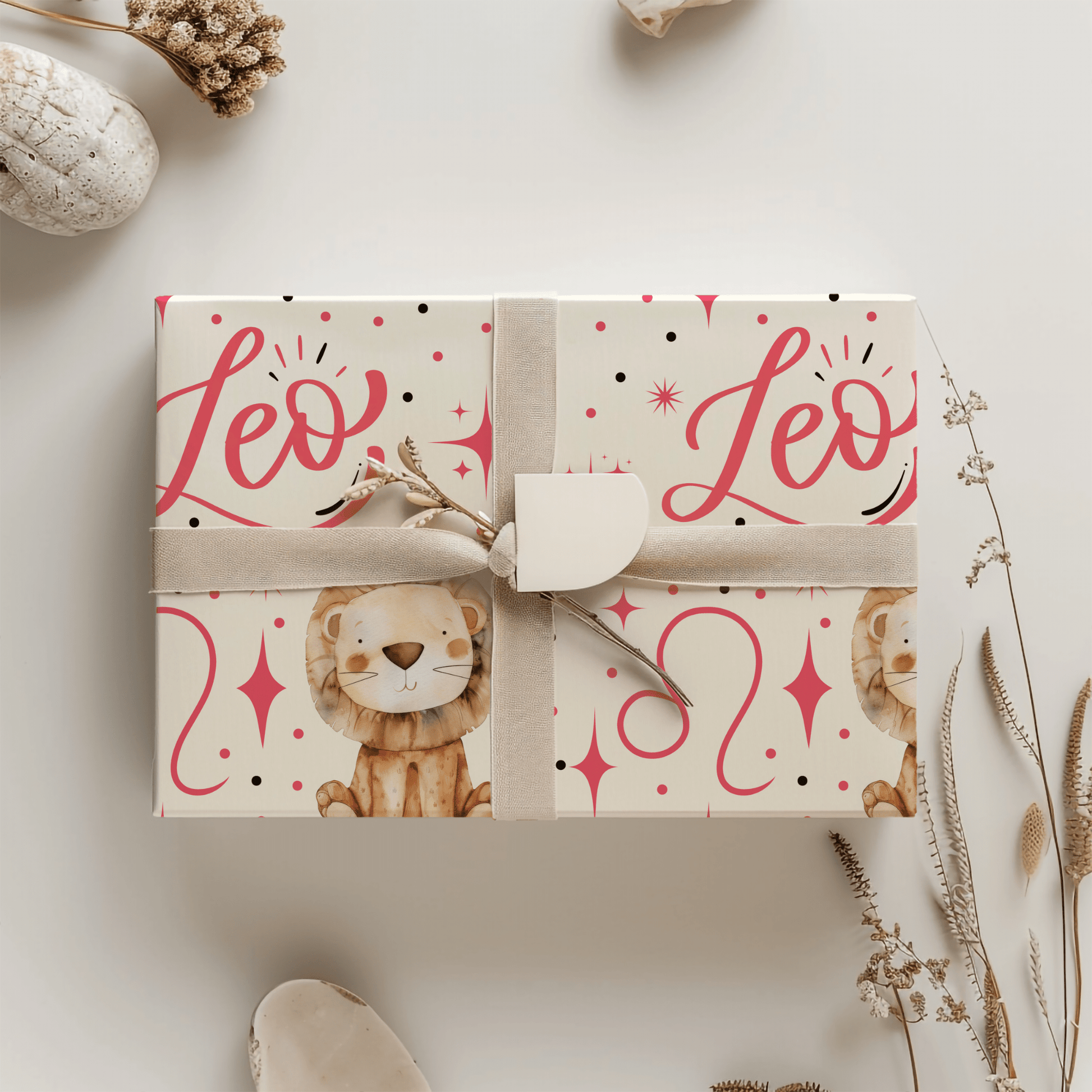 Lionhearted Luxe – Leo Zodiac Wrapping Paper