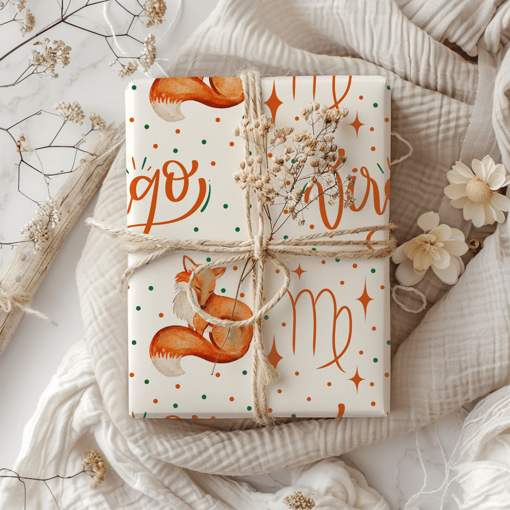Foxy & Flawless – Virgo Zodiac Wrapping Paper