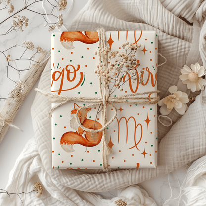 Foxy & Flawless – Virgo Zodiac Wrapping Paper