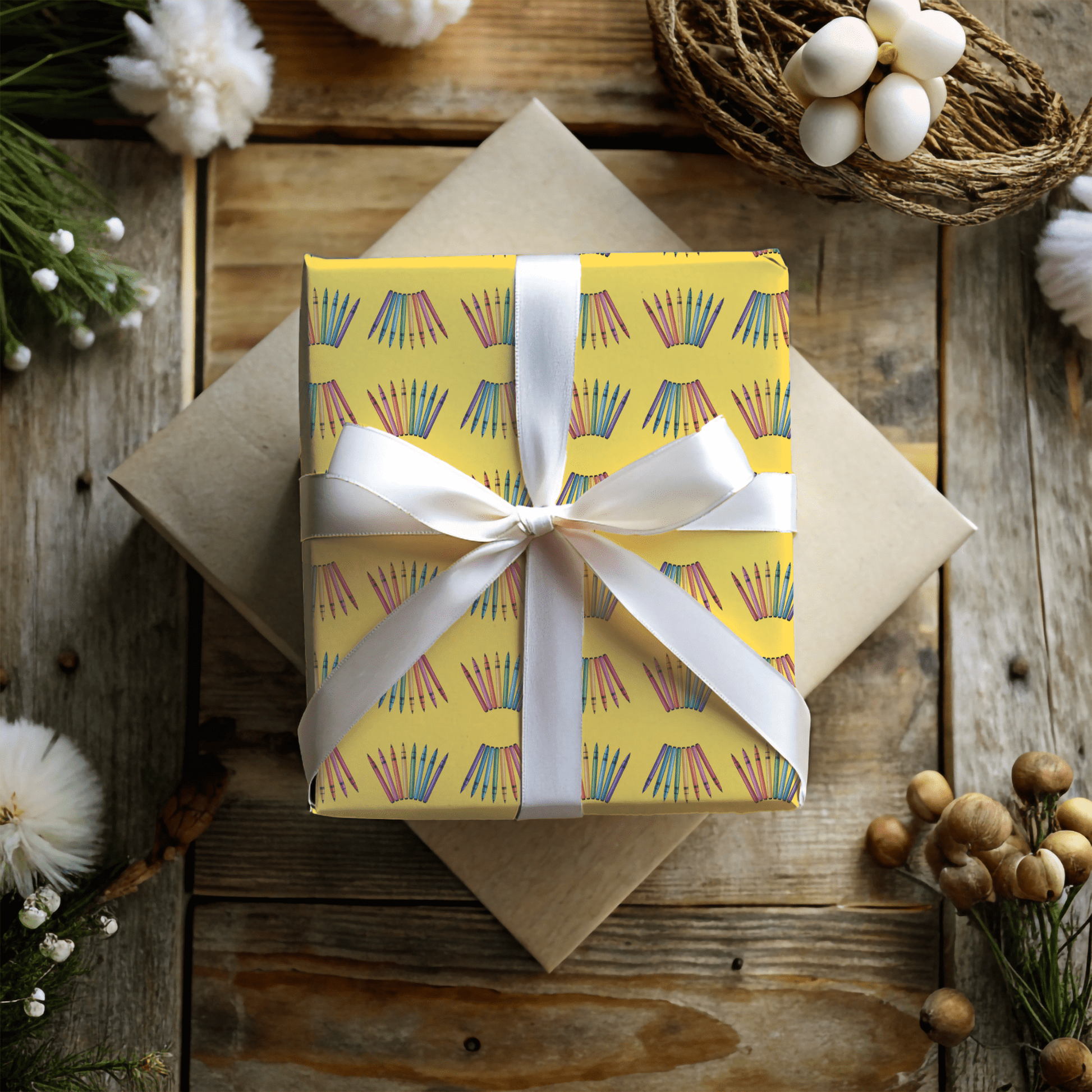 Color Outside the Lines – Crayon Wrapping Paper