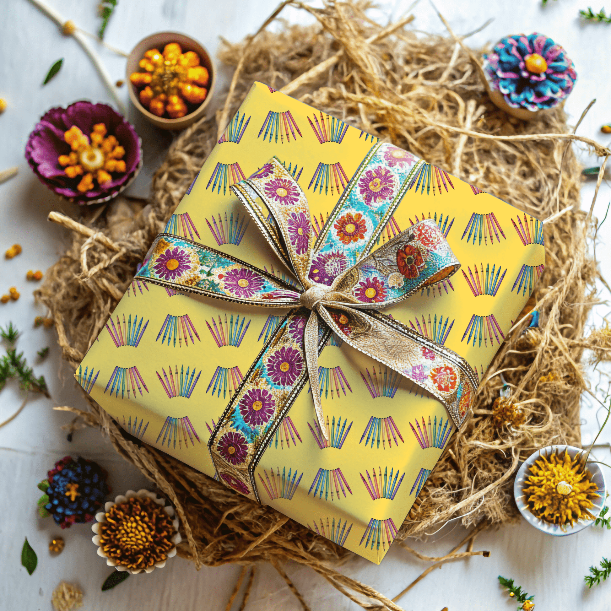 Color Outside the Lines – Crayon Wrapping Paper