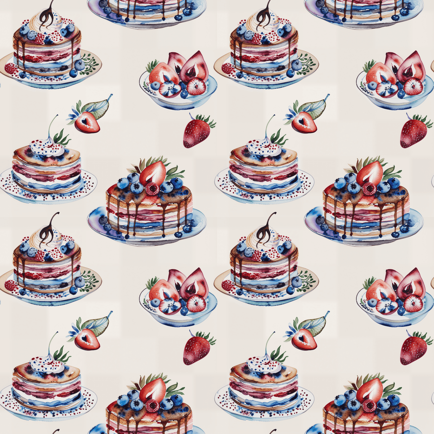 Stacks of Joy – Pancakes & Berries Wrapping Paper