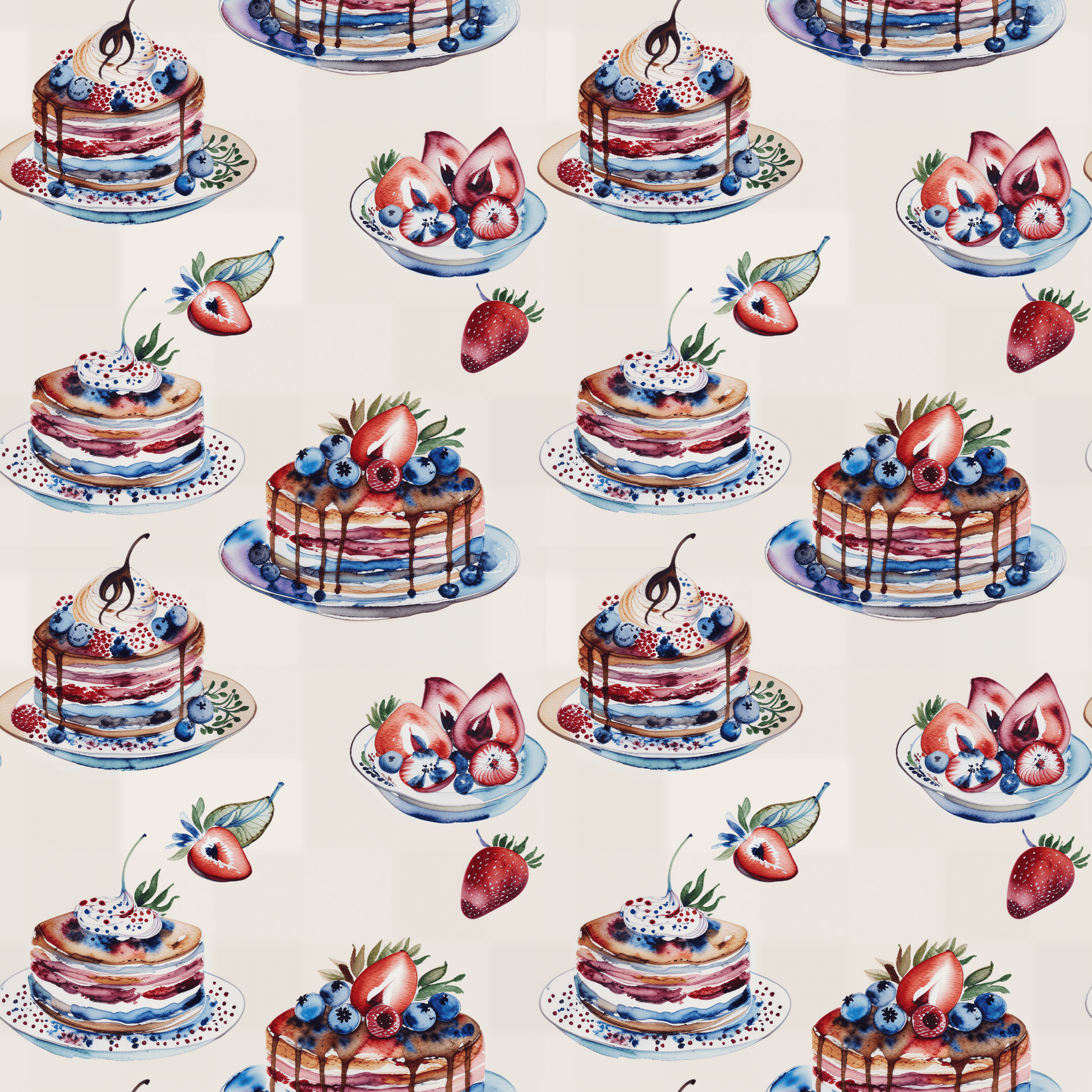 Stacks of Joy – Pancakes & Berries Wrapping Paper