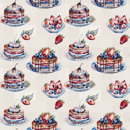 Stacks of Joy – Pancakes & Berries Wrapping Paper