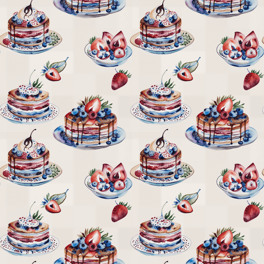 Stacks of Joy – Pancakes & Berries Wrapping Paper