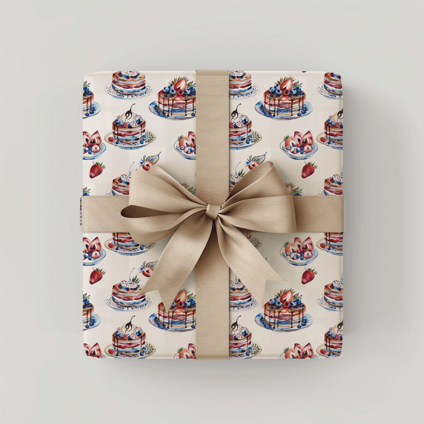 Stacks of Joy – Pancakes & Berries Wrapping Paper