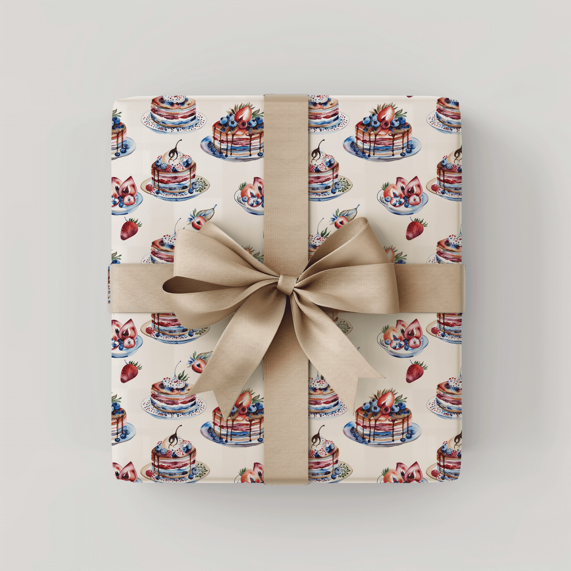 Stacks of Joy – Pancakes & Berries Wrapping Paper