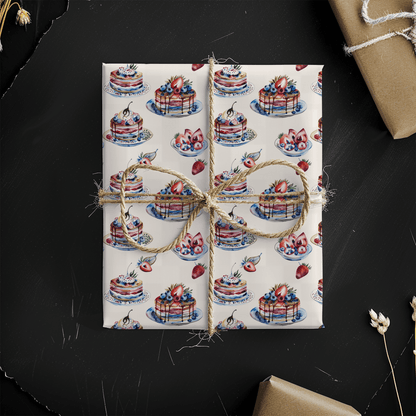 Stacks of Joy – Pancakes & Berries Wrapping Paper