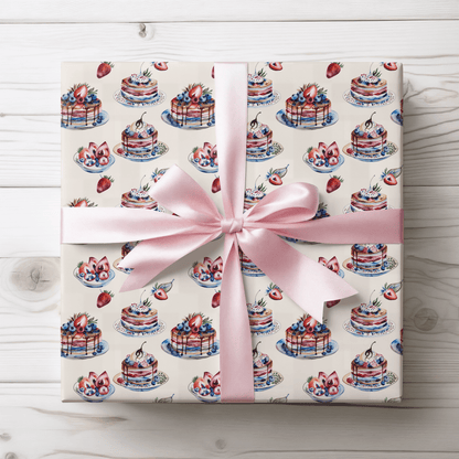 Stacks of Joy – Pancakes & Berries Wrapping Paper