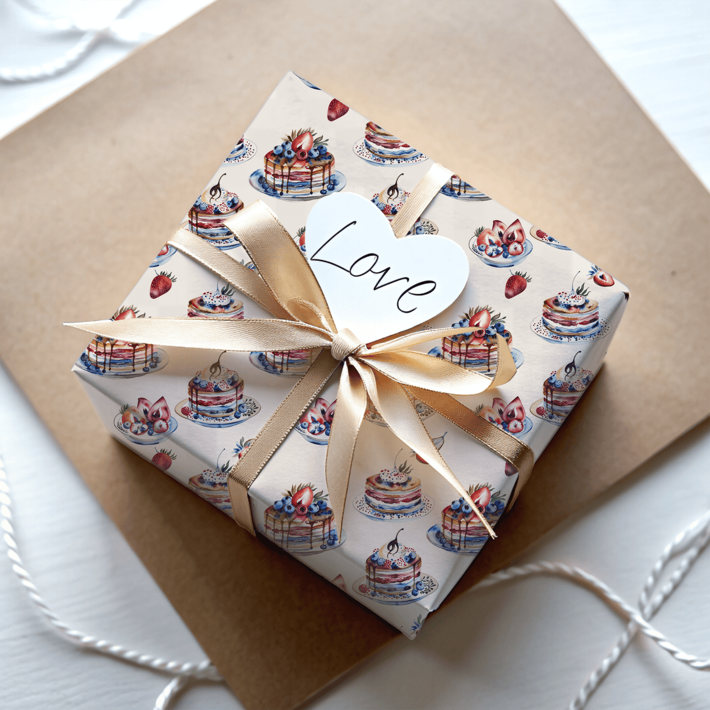 Stacks of Joy – Pancakes & Berries Wrapping Paper