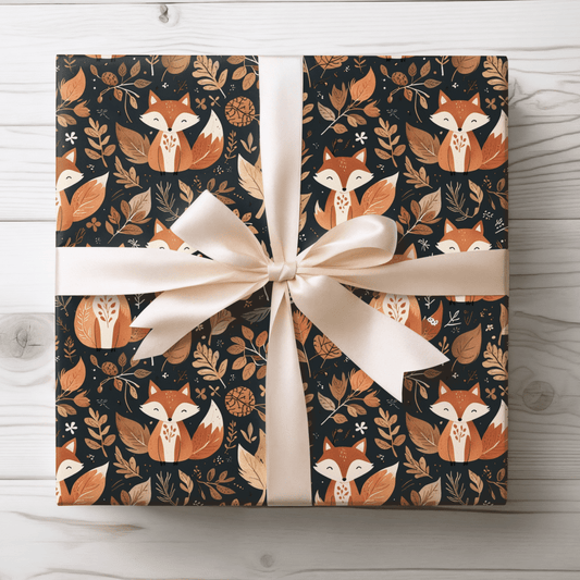 Foxy Fallin’ – Woodland Autumn Wrapping Paper