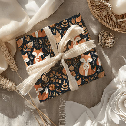 Foxy Fallin’ – Woodland Autumn Wrapping Paper