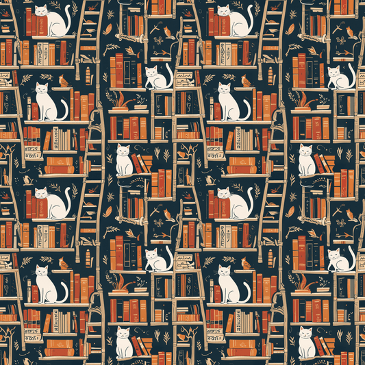 Whiskered Tales – Cat & Book Lover Wrapping Paper