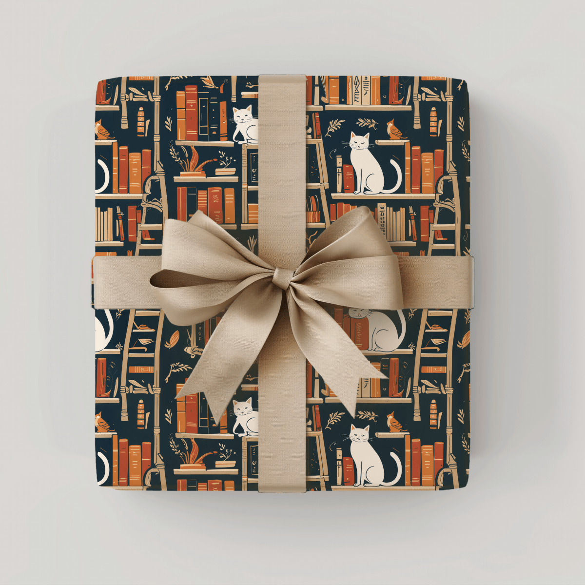 Whiskered Tales – Cat & Book Lover Wrapping Paper