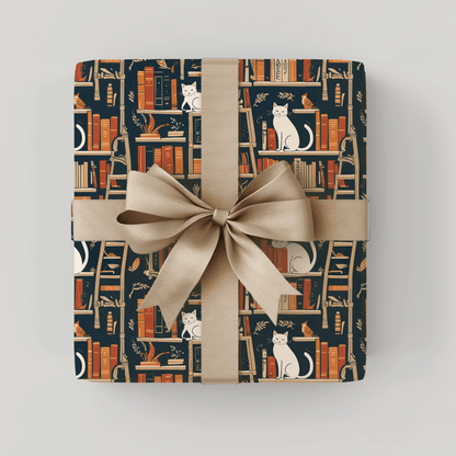 Whiskered Tales – Cat & Book Lover Wrapping Paper