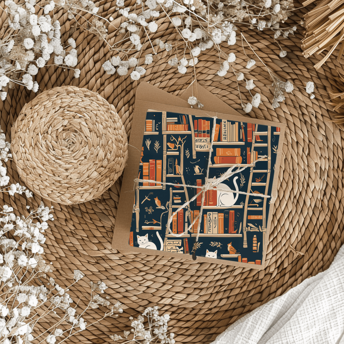 Whiskered Tales – Cat & Book Lover Wrapping Paper